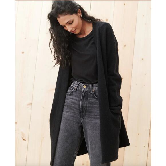 Jenni Kayne Black Sweater Coat Wool Open Cardigan Size XS - Picture 2 of 7